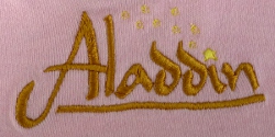 Logos on sleeve and back.