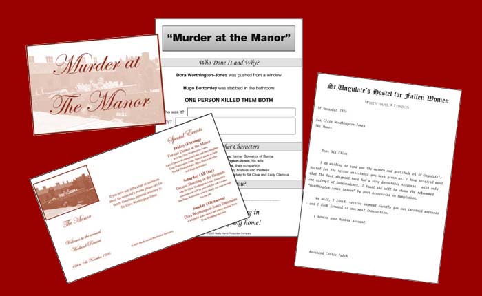 Additional material for Murder at the Manor by Really Horrid Productions